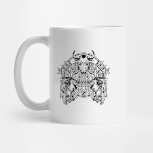 Bull Warrior Armor Lineart Outline Mug